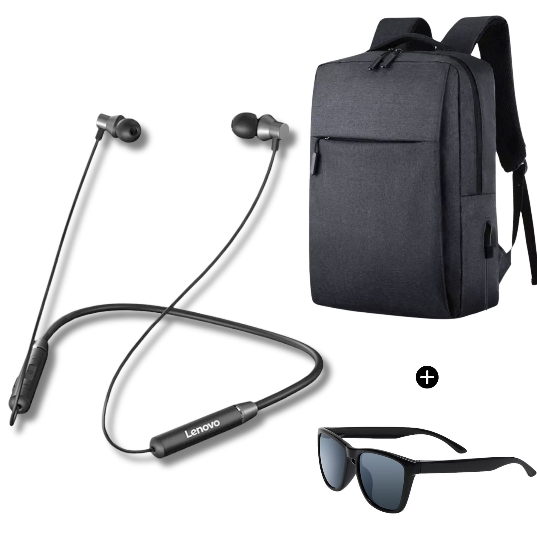 Audifonos Bluetooth Lenovo HE05X + Mochila Portalaptop y Lentes de regalo